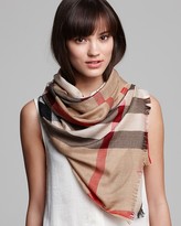 Thumbnail for your product : Burberry Half Mega Check Silk/Cashmere Scarf