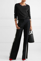 Thumbnail for your product : Fendi Embellished Cashmere And Silk-blend Sweater - Black