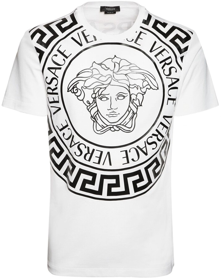 Versace Medusa Printed Cotton Jersey T-Shirt - ShopStyle