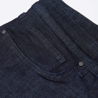 DSTLD Mens Slim Jeans in Dark Wash Resin - Grey Stitch