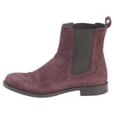 Burgundy Suede Ankle Boots 