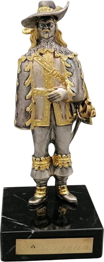 Arval Argenti Valenza 20th Century Italian Solid Silver Miniature Reproducing D'artagnan