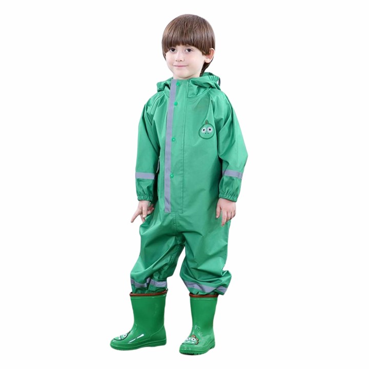 TURMIN 3D Girls Boys Raincoat Kids Puddle Suits All in One Waterproof ...