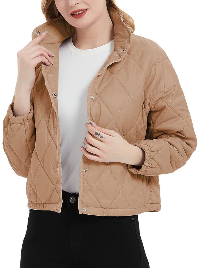 Puffer Coat with 2 Pockets for Spring Fall and Winter Bellivera Women's Quilted Lightweight Padding Jacket 