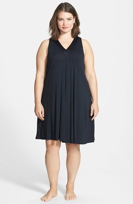 Midnight by Carole Hochman Charmeuse Trim Jersey Chemise (Plus Size) (Nordstrom Exclusive)