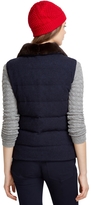 Thumbnail for your product : Brooks Brothers Wool and Cashmere Puffer Vest with Fur Collar