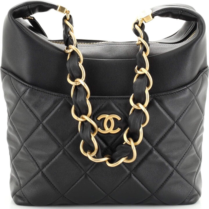 Chanel CC Chain Zip Hobo Quilted Lambskin Small - ShopStyle