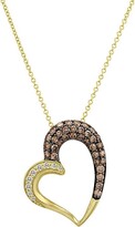 Thumbnail for your product : LeVian Chocolatier® 14K Honey Gold™, Vanilla Diamonds® & Chocolate Diamond® Heart Pendant Necklace
