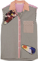 Thumbnail for your product : Christopher Kane Tulle-paneled Gingham Cotton-twill Shirt - Black