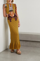 Thumbnail for your product : Etro Camille Cutout Fringed Intarsia Wool Maxi Dress - Yellow