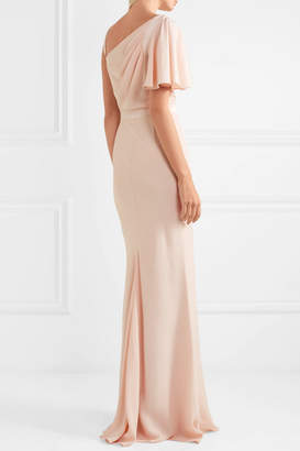 Alexander McQueen Draped Satin-trimmed Crepe Gown - Blush