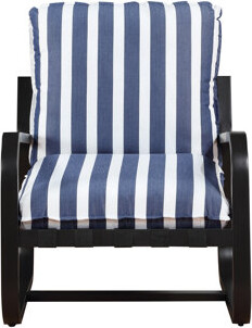 Asa Outdoor Sling Chair Upholstered In Blue And White Stripe Fabric