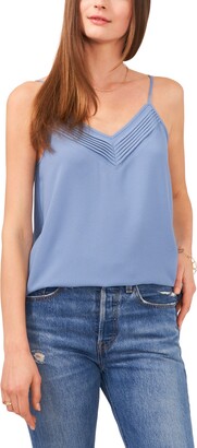 1 STATE Women's Pin Tucked V-neck Camisole Top