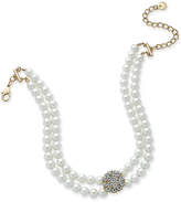 Thumbnail for your product : Charter Club Gold-Tone Imitation Pearl and Pavé Double Strand Choker Necklace, Created for Macy's