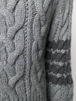 Thumbnail for your product : Thom Browne 4-Bar Aran cable-knit cashmere cardigan