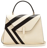 Thumbnail for your product : Valextra Iside Medium Striped Grained-leather Bag - White Black