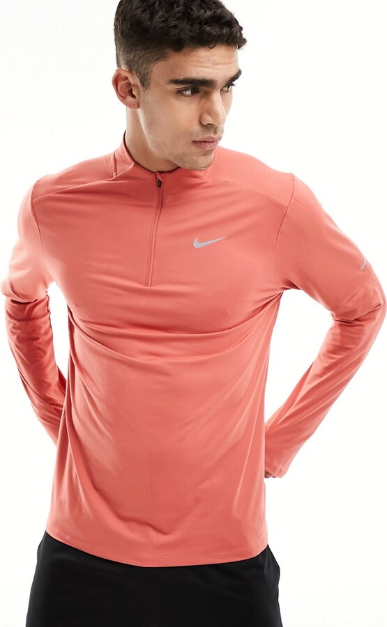 Nike Running Element Dri-Fit half zip in pink - ShopStyle Activewear Shirts