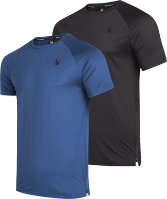 Spyder Men Activewear Top XL Gray T-Shirt Logo Active Short Sleeve Tee