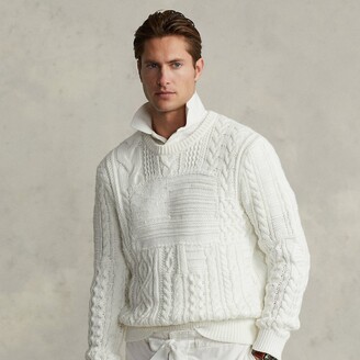 Ralph Lauren Aran-Knit Flag Sweater - ShopStyle