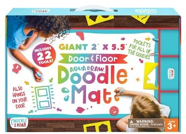 Giant Aqua Draw Door & Floor Doodle Mat with 22 Mess-Free Tools – Chuckle & Roar