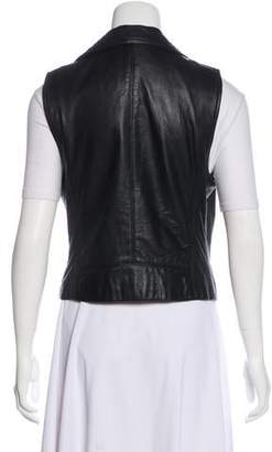 DKNY Leather Moto Vest
