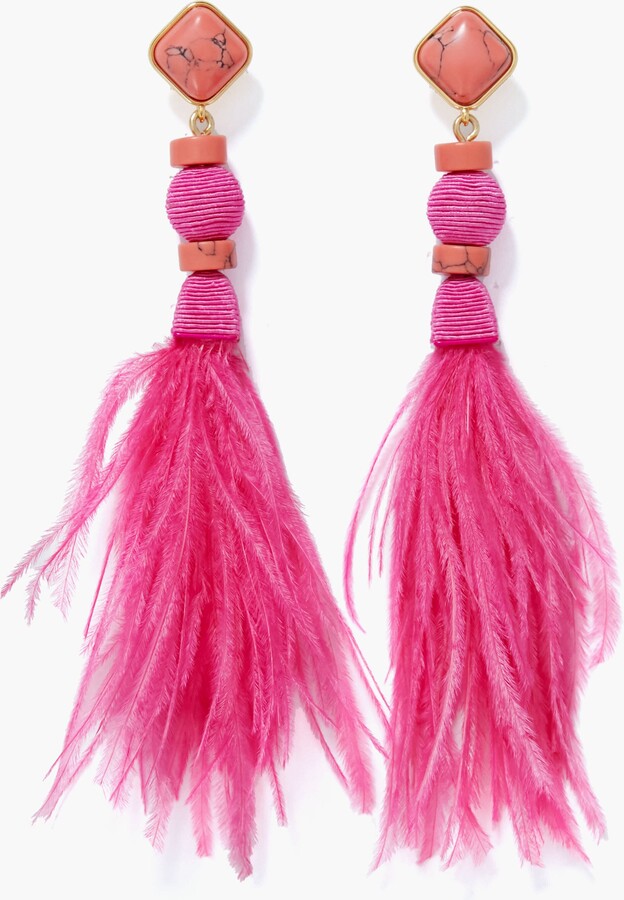 Tuckernuck Jewelry Hot Pink Pia Feather Earrings ShopStyle