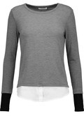 Bailey 44 Keaton cotton-blend poplin and stretch-jersey top