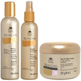 KeraCare by Avlon Detangling Shampoo and Conditioner Duo with Natural Textures Twist and Define Cream