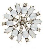 Thumbnail for your product : New Look Silver Opal Diamante Flower Brooch