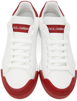 Thumbnail for your product : Dolce & Gabbana White & Red Portofino Sneakers