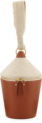 Staud Minnow Linen and Leather Bag