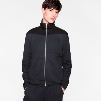 Paul Smith Men's Navy And Black Panelled Track Top