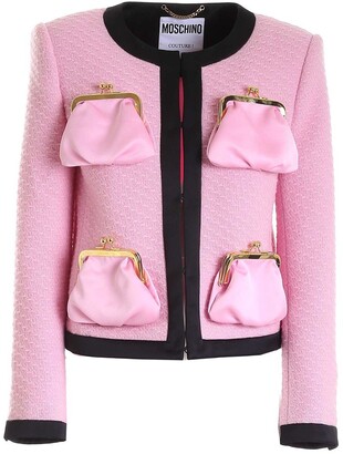 Moschino Purse Detailed Two-Tone Jacket