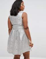 Thumbnail for your product : Junarose Plus Daimy Skater Dress In Metallic Fabric