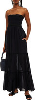 Thumbnail for your product : Charo Ruiz Ibiza Strapless tiered shirred cotton-blend voile maxi dress