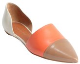 Thumbnail for your product : Rebecca Minkoff brown and khaki and orange colorblock leather 'Frankie' flats