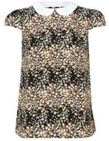 Thumbnail for your product : New Look Black Ditsy Floral Peter Pan Collar Top