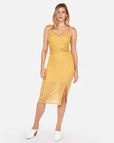 Thumbnail for your product : Express Twist Front Sheer Rib Sheath Dress