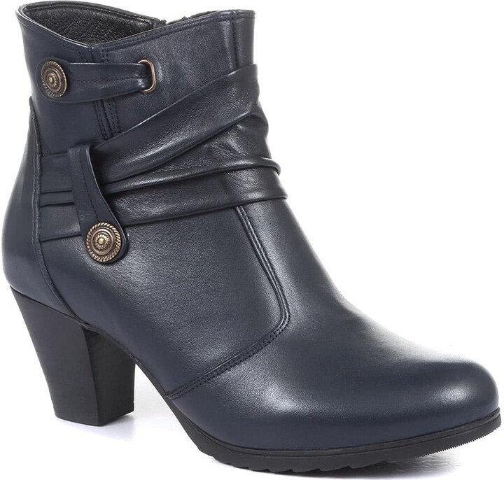 Block Heel Amazon Womens Boots Uk Pavers Ladies Leather Ankle
