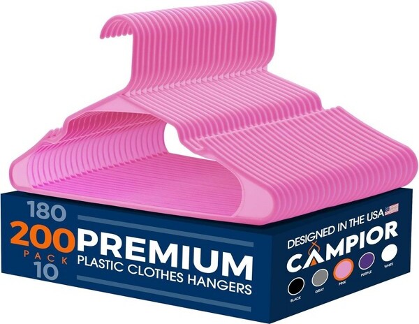 CAMPIOR PlasticHangerPackof200Colour:Pink