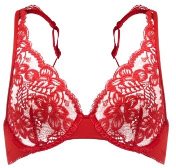 red triangle bralette