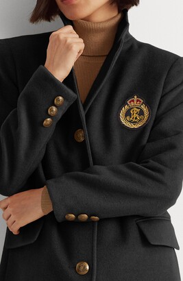 Lauren Ralph Lauren Crest Patch Wool Blend Coat - ShopStyle