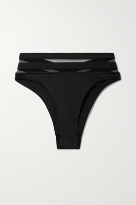 Agent Provocateur - Zenaya Mesh-paneled Bikini Briefs - Black