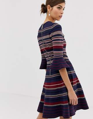 Ted Baker Tayiny stripe ottoman dress