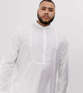 Thumbnail for your product : ASOS Design DESIGN Plus regular fit overhead longline shirt with bib detail in white