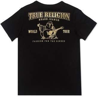 True Religion Boys' Metallic Buddha Brand World Tour Tee