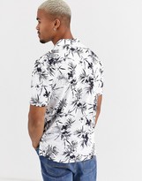 Thumbnail for your product : ONLY & SONS revere collar palm print t-shirt in white