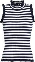 Thumbnail for your product : Milly Ruffle-trimmed Ribbed-knit Top