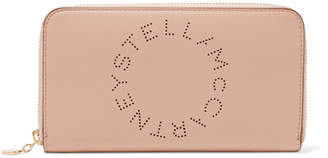 Stella McCartney Perforated Faux Leather Wallet - Blush