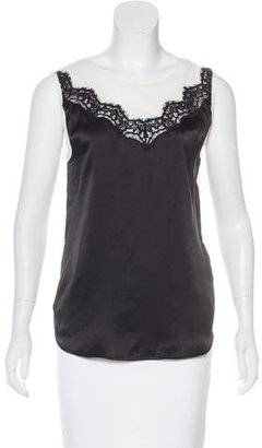 Sandro Lace-Accented Sleeveless Top